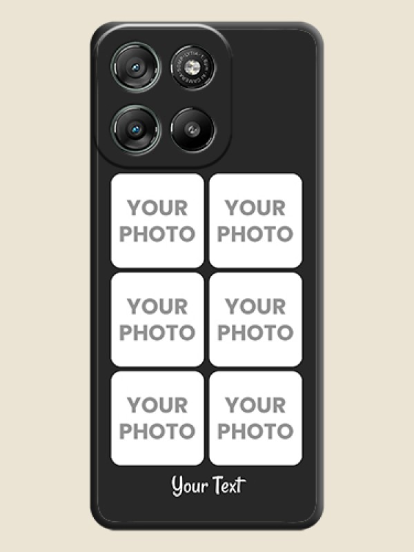 Custom Floral Art with 6 Image Holder on Photo On Space Black Custom Soft Matte Mobile Back Cover - Motorola Moto G57 Power - alternate view