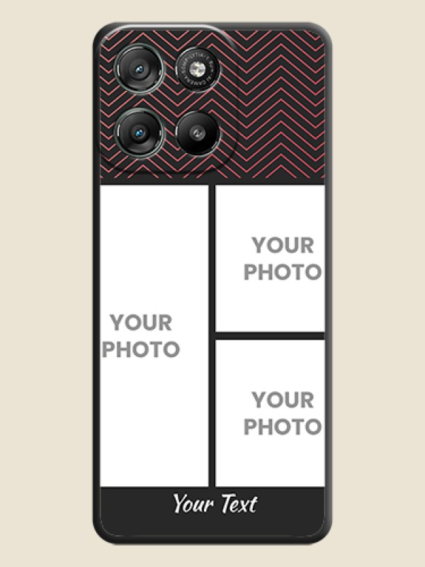 Custom Wave Pattern with 3 Image Holder On Space Black Custom Soft Matte Mobile Back Cover - Motorola Moto G57 Power - alternate view