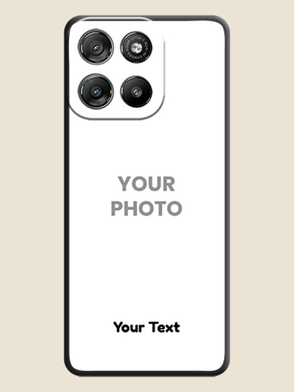 Custom Full Single Pic Upload With Text On Space Black Custom Soft Matte Mobile Back Cover - Motorola Moto G57 Power - alternate view