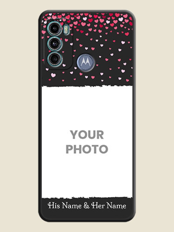 Custom Fall in Love with Your Partner  on Photo on Space Black Soft Matte Phone Cover - Motorola Moto G60 - alternate view