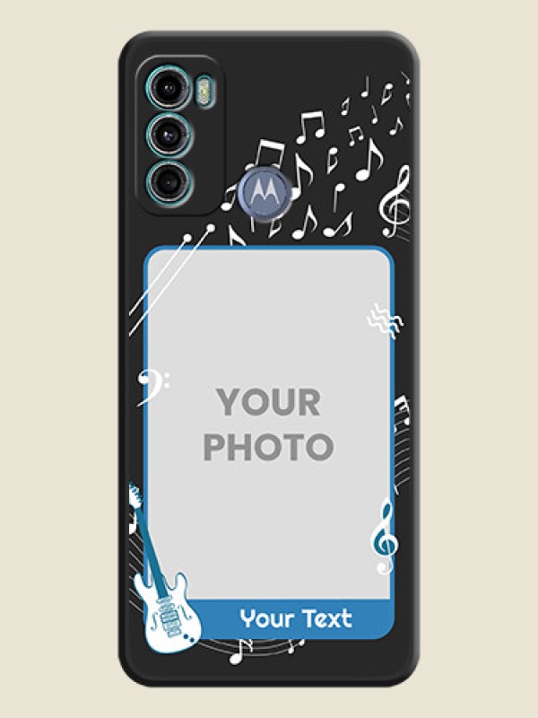 Custom Musical Theme Design with Text on Photo on Space Black Soft Matte Mobile Case - Motorola Moto G60 - alternate view
