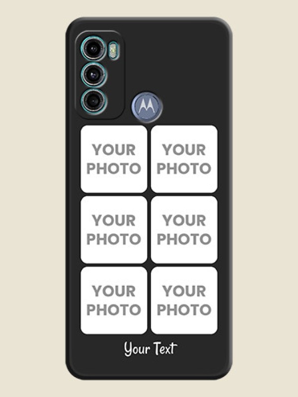Custom Floral Art with 6 Image Holder on Photo on Space Black Soft Matte Mobile Case - Motorola Moto G60 - alternate view