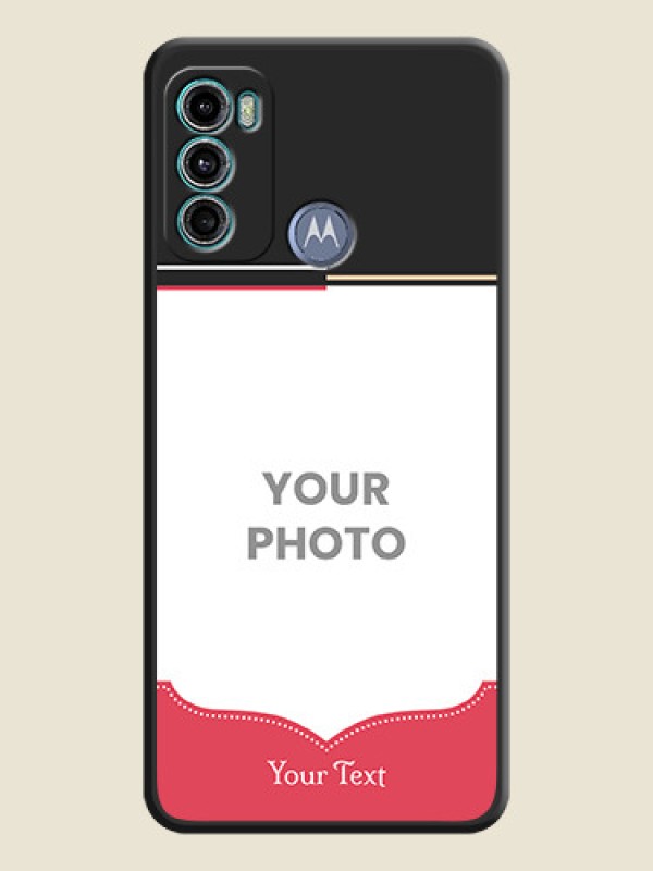 Custom Classic Plain Design with Name on Photo on Space Black Soft Matte Phone Cover - Motorola Moto G60 - alternate view