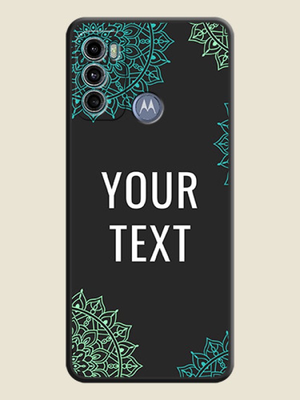 Custom Your Name with Floral Design on Space Black Custom Soft Matte Back Cover - Motorola Moto G60 - alternate view