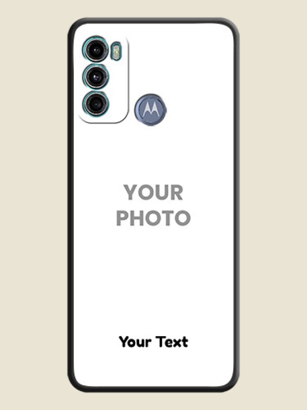 Custom Full Single Pic Upload With Text On Space Black Personalized Soft Matte Phone Covers -Motorola Moto G60 - alternate view