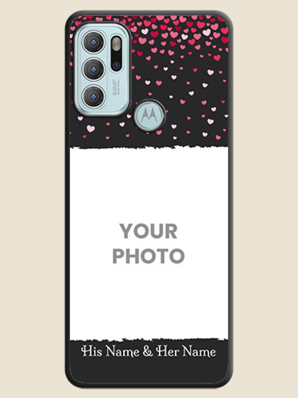 Custom Fall in Love with Your Partner  on Photo on Space Black Soft Matte Phone Cover - Moto G60s - alternate view