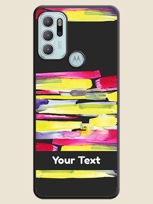 Custom Brush Coloured on Space Black Personalized Soft Matte Phone Covers - Moto G60s - alternate view