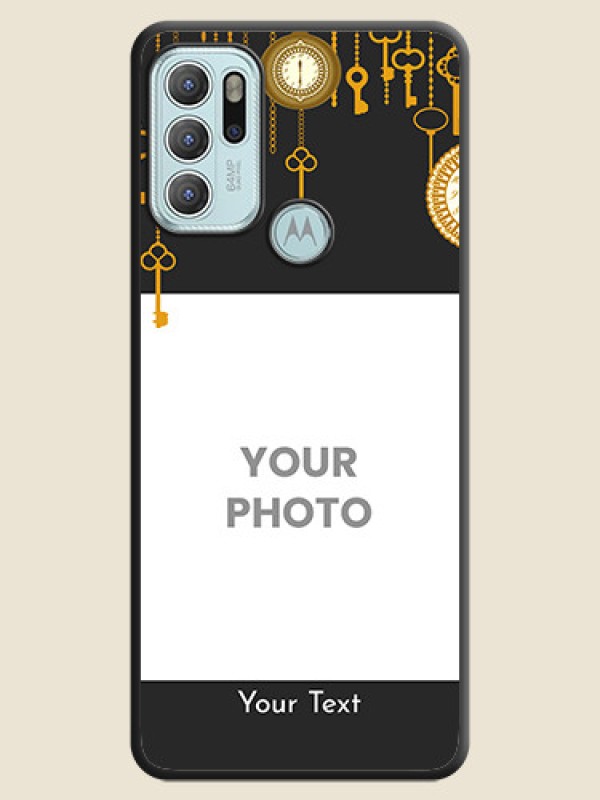 Custom Decorative Design with Text on Space Black Custom Soft Matte Back Cover - Moto G60s - alternate view