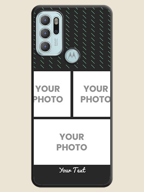 Custom Cross Dotted Pattern with 2 Image Holder  on Personalised Space Black Soft Matte Cases - Moto G60s - alternate view
