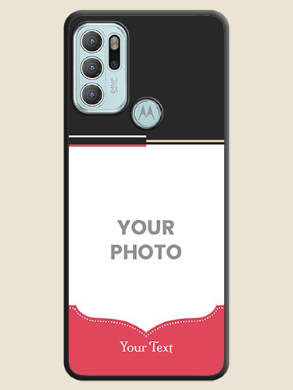 Custom Classic Plain Design with Name on Photo on Space Black Soft Matte Phone Cover - Moto G60s - alternate view