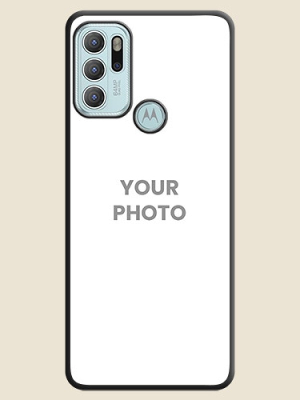 Custom Full Single Pic Upload On Space Black Personalized Soft Matte Phone Covers -Motorola Moto G60S - alternate view
