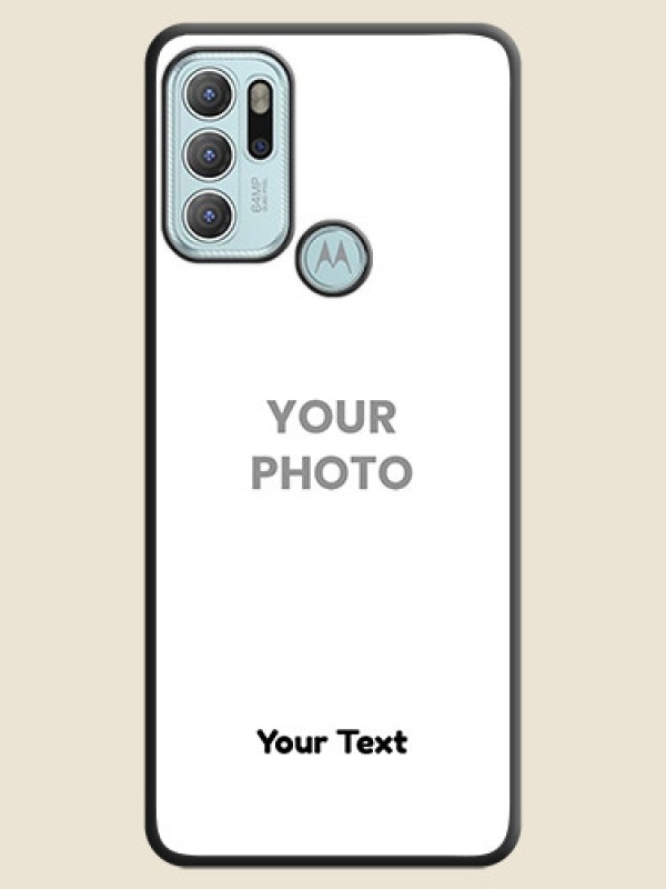 Custom Full Single Pic Upload With Text On Space Black Personalized Soft Matte Phone Covers -Motorola Moto G60S - alternate view
