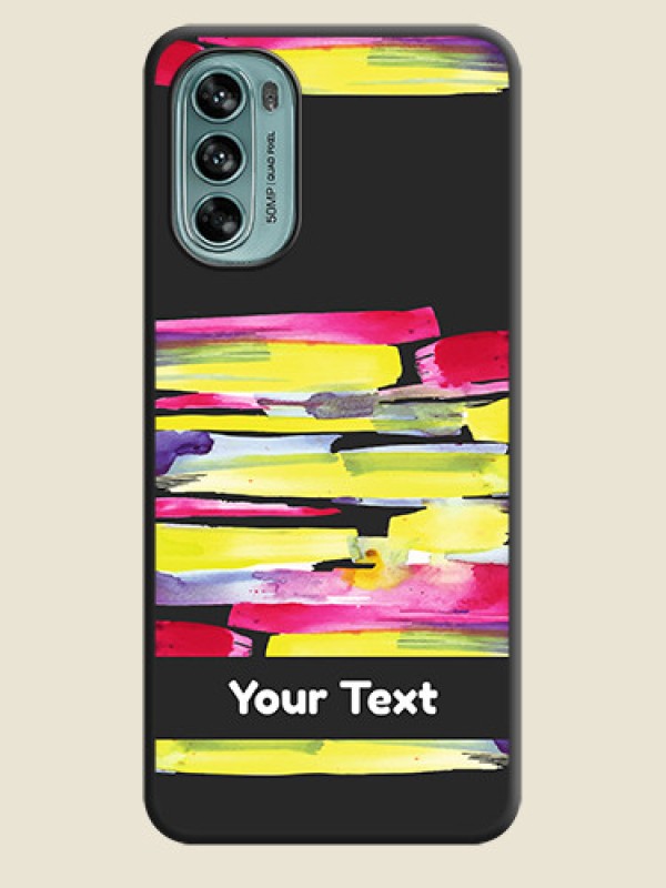 Custom Brush Coloured on Space Black Personalized Soft Matte Phone Covers - Moto G62 - alternate view