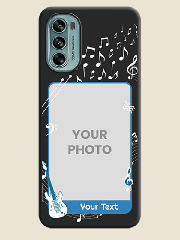 Custom Musical Theme Design with Text on Photo on Space Black Soft Matte Mobile Case - Moto G62 - alternate view
