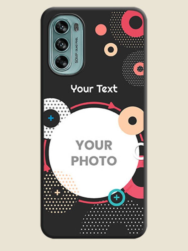 Custom Multicoloured Round Image on Personalised Space Black Soft Matte Cases - Moto G62 - alternate view