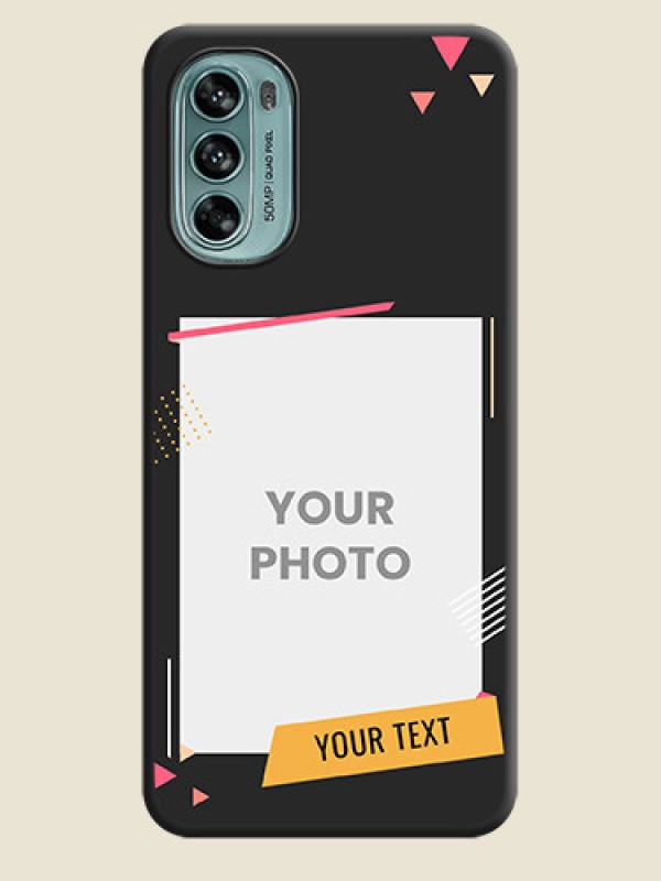 Custom Photo Frame with Triangle Small Dots on Photo on Space Black Soft Matte Back Cover - Moto G62 - alternate view