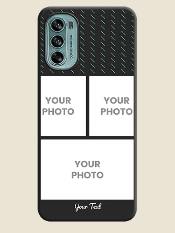 Custom Cross Dotted Pattern with 2 Image Holder  on Personalised Space Black Soft Matte Cases - Moto G62 - alternate view