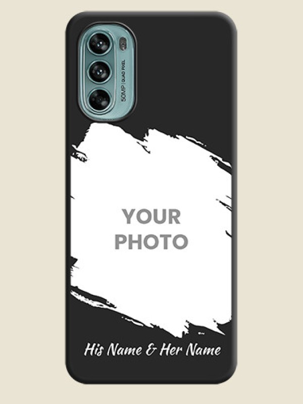 Custom Grunge Brush Strokes on Photo on Space Black Soft Matte Back Cover - Moto G62 - alternate view