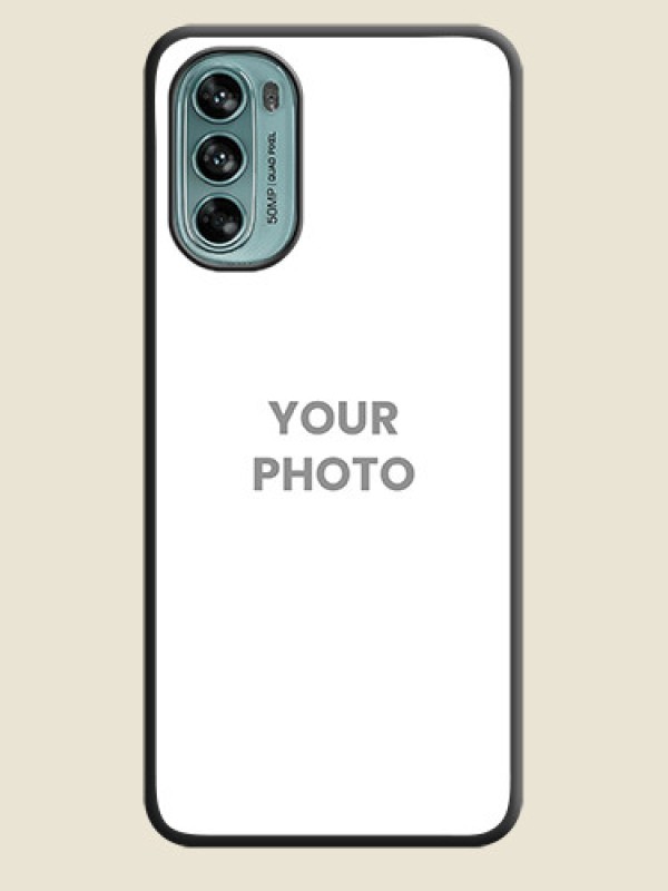 Custom Full Single Pic Upload On Space Black Personalized Soft Matte Phone Covers -Motorola Moto G62 - alternate view
