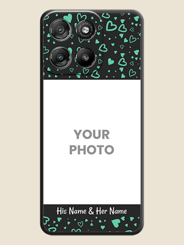 Custom Sea Green Indefinite Love Pattern on Photo On Space Black Custom Soft Matte Mobile Back Cover - Motorola Moto G67 Power - alternate view