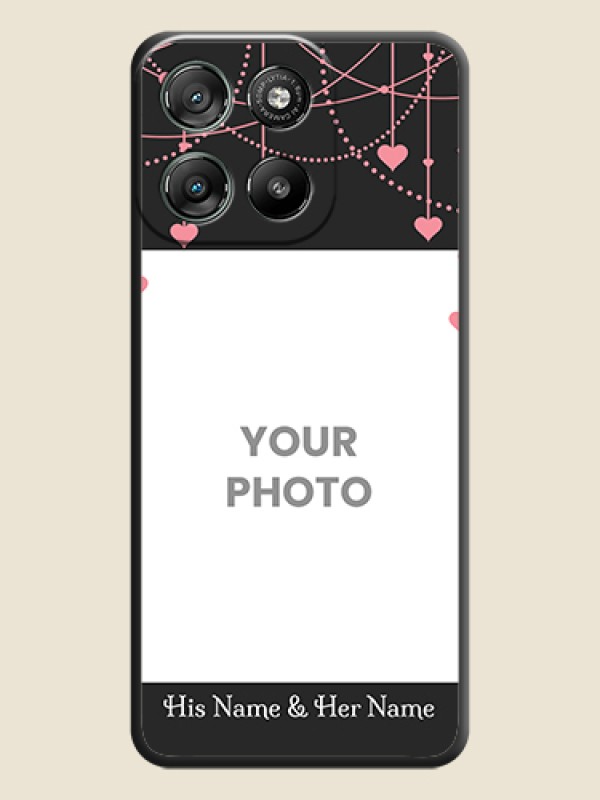 Custom Pink Love Hangings with Text On Space Black Custom Soft Matte Mobile Back Cover - Motorola Moto G67 Power - alternate view
