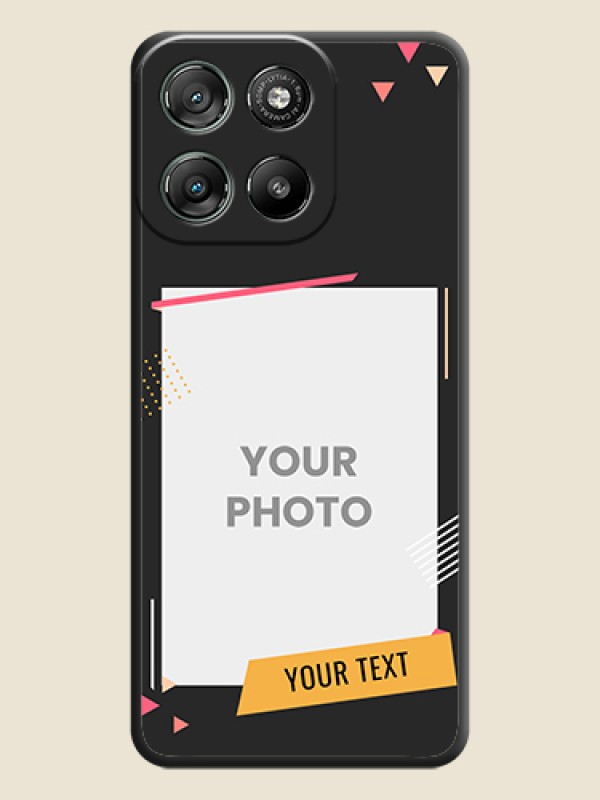 Custom Photo Frame with Triangle Small Dots on Photo On Space Black Custom Soft Matte Mobile Back Cover - Motorola Moto G67 Power - alternate view