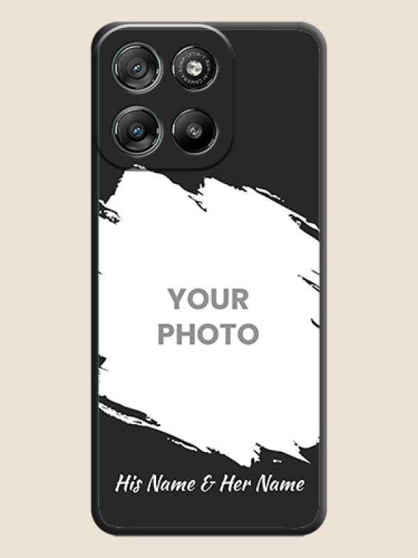 Custom Grunge Brush Strokes on Photo On Space Black Custom Soft Matte Mobile Back Cover - Motorola Moto G67 Power - alternate view