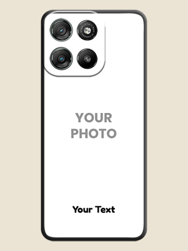 Custom Full Single Pic Upload With Text On Space Black Custom Soft Matte Mobile Back Cover - Motorola Moto G67 Power - alternate view