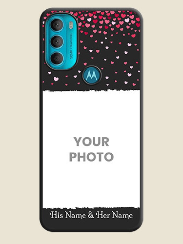 Custom Fall in Love with Your Partner  on Photo on Space Black Soft Matte Phone Cover - Moto G71 5G - alternate view