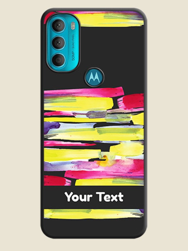 Custom Brush Coloured on Space Black Personalized Soft Matte Phone Covers - Moto G71 5G - alternate view
