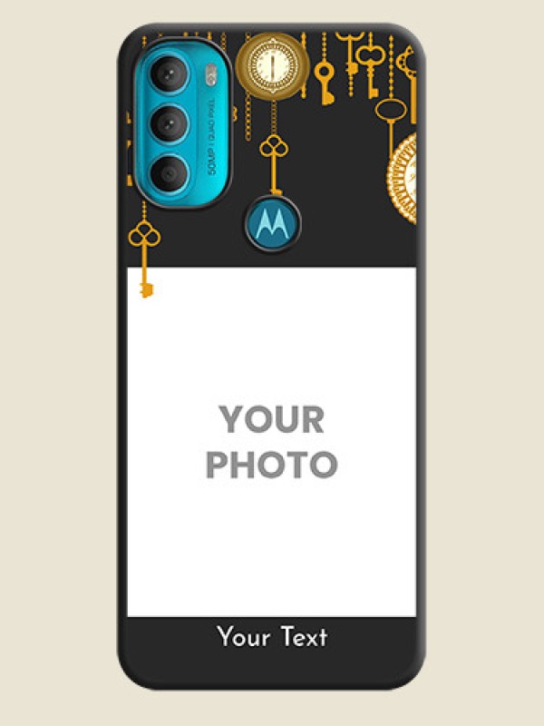 Custom Decorative Design with Text on Space Black Custom Soft Matte Back Cover - Moto G71 5G - alternate view