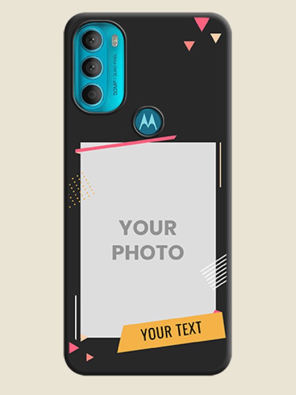 Custom Photo Frame with Triangle Small Dots on Photo on Space Black Soft Matte Back Cover - Moto G71 5G - alternate view
