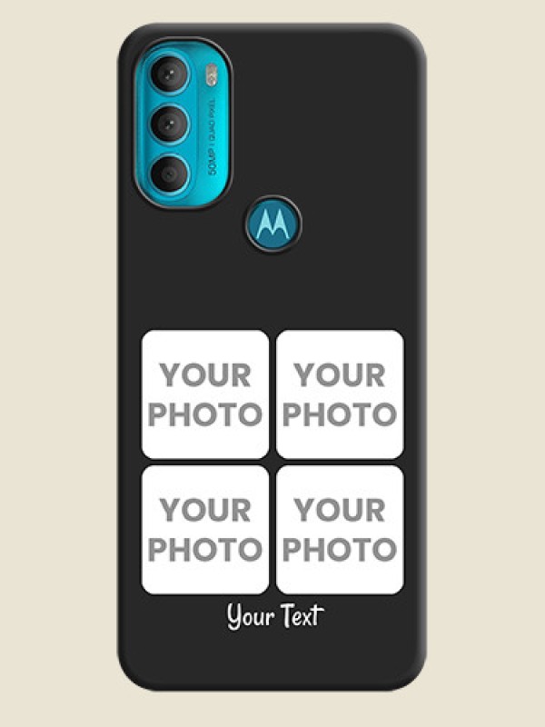 Custom Floral Art with 6 Image Holder on Photo on Space Black Soft Matte Mobile Case - Moto G71 5G - alternate view