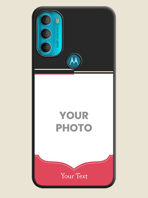 Custom Classic Plain Design with Name on Photo on Space Black Soft Matte Phone Cover - Moto G71 5G - alternate view