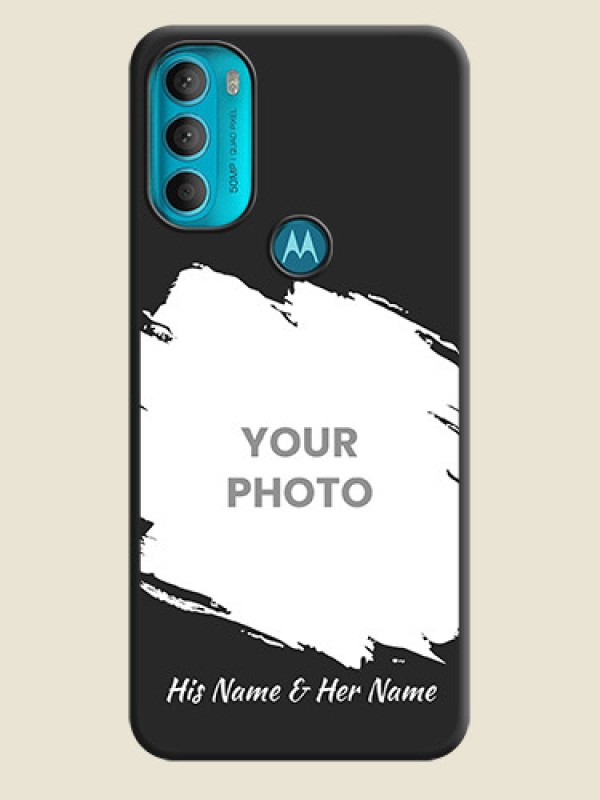 Custom Grunge Brush Strokes on Photo on Space Black Soft Matte Back Cover - Moto G71 5G - alternate view