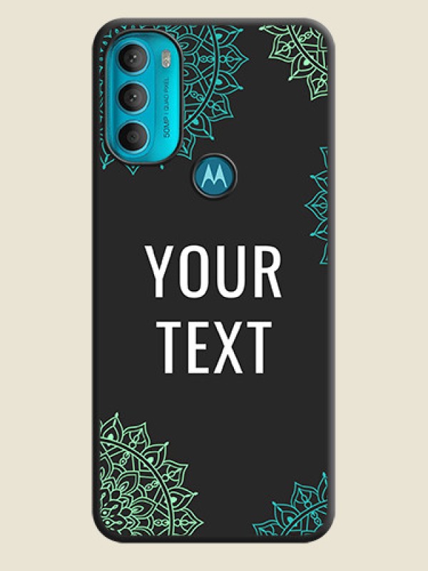 Custom Your Name with Floral Design on Space Black Custom Soft Matte Back Cover - Moto G71 5G - alternate view