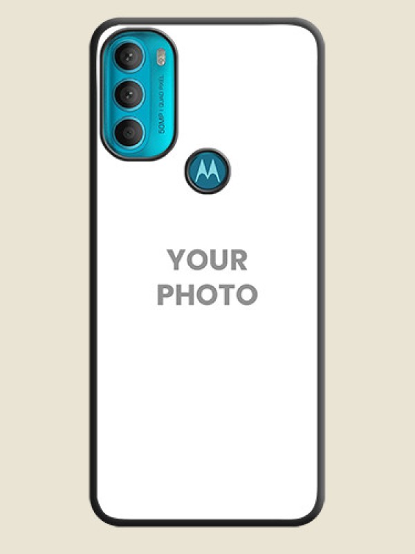 Custom Full Single Pic Upload On Space Black Personalized Soft Matte Phone Covers -Motorola Moto G71 5G - alternate view