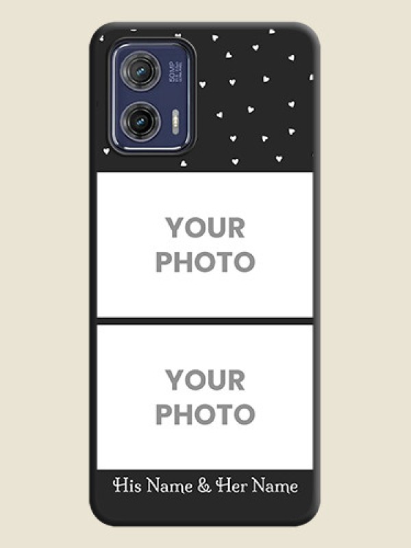 Custom Miniature Love Symbols with Name on Space Black Custom Soft Matte Back Cover - Moto G73 5G - alternate view