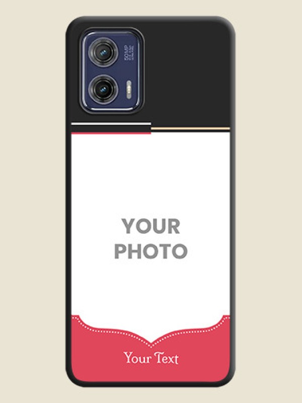 Custom Classic Plain Design with Name on Photo on Space Black Soft Matte Phone Cover - Moto G73 5G - alternate view