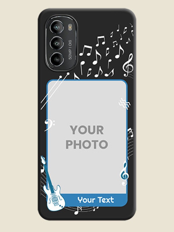 Custom Musical Theme Design with Text on Photo on Space Black Soft Matte Mobile Case - Moto G82 - alternate view