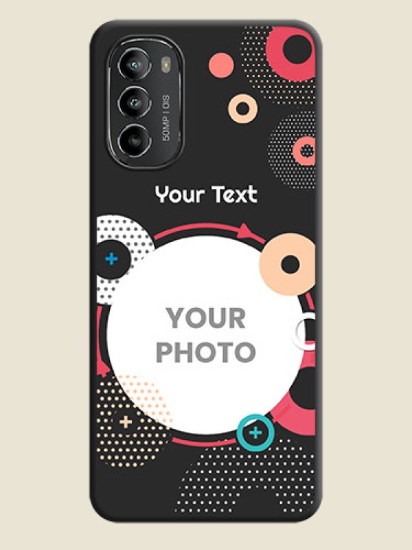 Custom Multicoloured Round Image on Personalised Space Black Soft Matte Cases - Moto G82 - alternate view