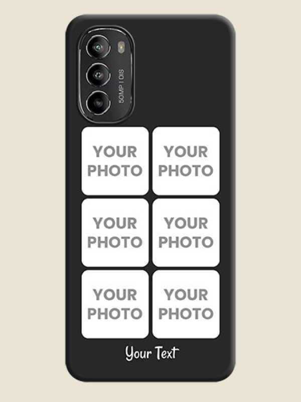 Custom Floral Art with 6 Image Holder on Photo on Space Black Soft Matte Mobile Case - Moto G82 - alternate view