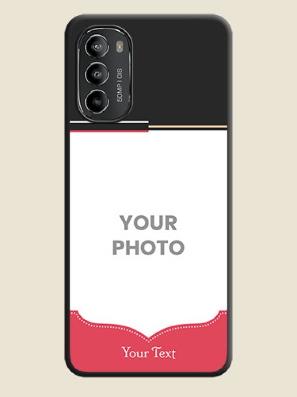Custom Classic Plain Design with Name on Photo on Space Black Soft Matte Phone Cover - Moto G82 - alternate view