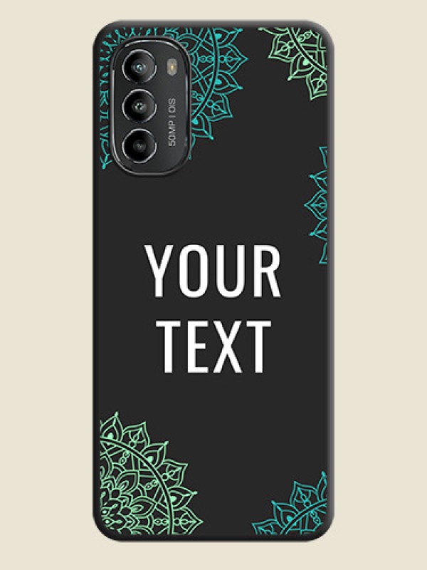 Custom Your Name with Floral Design on Space Black Custom Soft Matte Back Cover - Moto G82 - alternate view