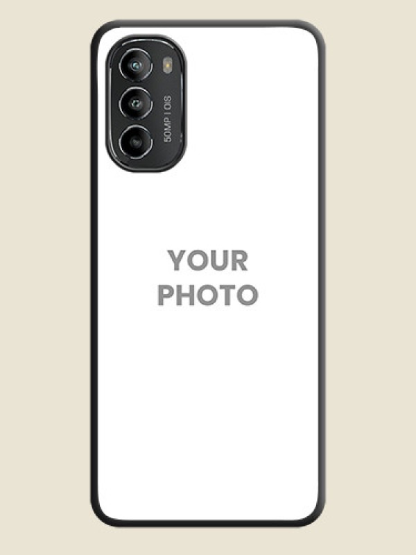 Custom Full Single Pic Upload On Space Black Personalized Soft Matte Phone Covers -Motorola Moto G82 - alternate view