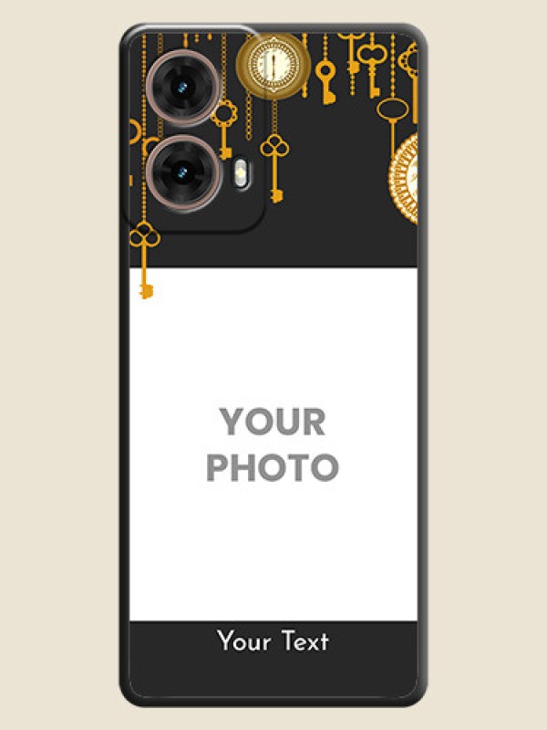 Custom Decorative Design with Text On Space Black Custom Soft Matte Mobile Back Cover - Motorola Moto G85 5G - alternate view