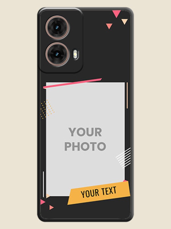 Custom Photo Frame with Triangle Small Dots on Photo On Space Black Custom Soft Matte Mobile Back Cover - Motorola Moto G85 5G - alternate view