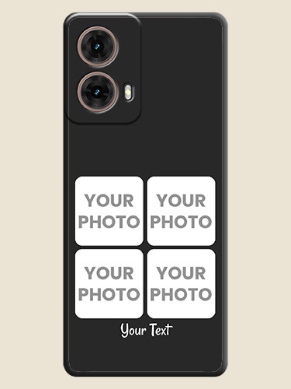 Custom Floral Art with 6 Image Holder on Photo On Space Black Custom Soft Matte Mobile Back Cover - Motorola Moto G85 5G - alternate view