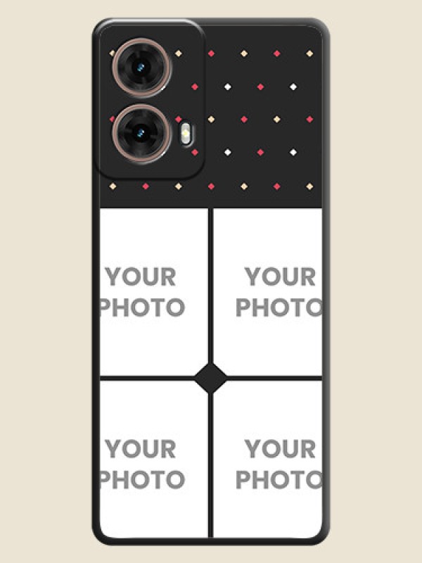 Custom Multicolor Dotted Pattern with 4 Image Holder On Space Black Custom Soft Matte Mobile Back Cover - Motorola Moto G85 5G - alternate view