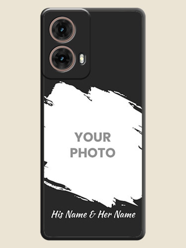 Custom Grunge Brush Strokes on Photo On Space Black Custom Soft Matte Mobile Back Cover - Motorola Moto G85 5G - alternate view